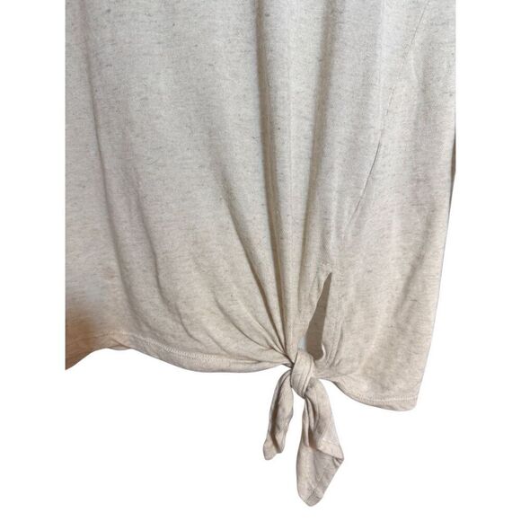Madewell Soundcheck Side-Tie Tee in Natural (oatmeal shade) in size L Linen blen - Picture 8 of 9